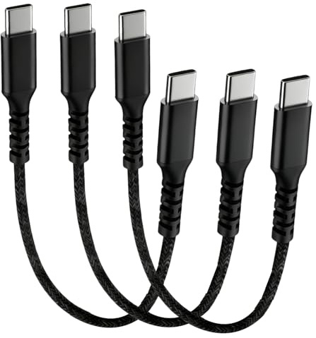 Wvxilyr 3 Piezas 1M Cables USB C a USB C 66W con Carga Rápida 5A, Cable Tipo C Nylon, compatible para iPhone 17 16 15 Pro Max, MacBook iPad Air, para Huawei P30, Galaxy S25 S24 Ultra, etc