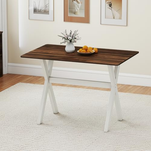 GIANTEX Esstisch Holz, Rechteckiger Küchentisch, Esszimmertisch für 2-4 Personen, Esszimmer Holztisch mit X-förmigen Holzeinen, Dining Table, Moderner Konsolentisch für Küche Wohnzimmer, 110x71x76,5cm