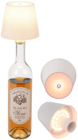TIENDA EURASIA – Luz LED para Botellas | con Cable USB | Material ABS | 3 Modos Encendido Apagado y Regulable | Medidas 11x10.5 cm | Batería de 1200 MAh | No Incluye Botella