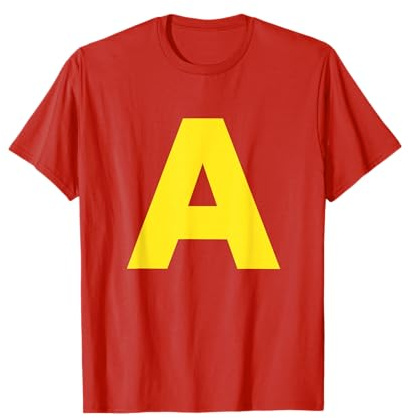 Buchstabe A Gelb Streifenhörnchen Karneval Kostüm T-Shirt