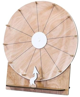 Rotating Roulette - 11 Inch Wooden Wheel, Engravable Rotating Plate, Rotating Game Stand, Party Desktop Equipment | Colorful Reward Board For Birthday, Events E
