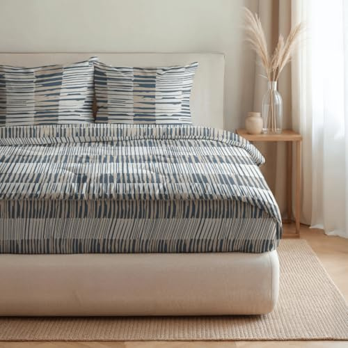 Zelesta Royalbed Baumwolle All-Season Bettdecke 240x200 – Bettdecke & Bezug in einem | Waschbar & Trocknergeeignet | Atmungsaktive Baumwolle, 300 g/m² Füllung (Checkerboard, 240x200 cm)