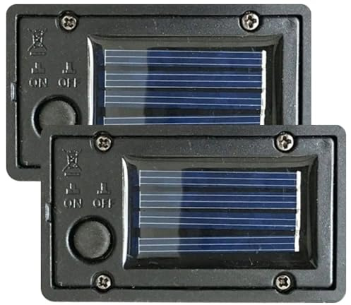 Hilai 2Pcs Solar Batteries for Outdoor Solar Lights Waterproof Battery Box Replacement Light Parts with Light Sensor DIY Garden Kit 2.8x1.6