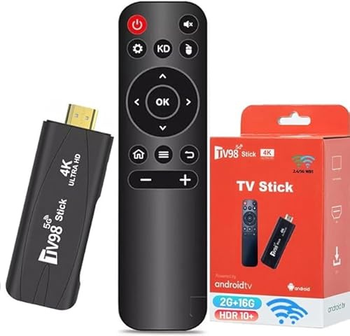Android TV Stick 2GB+16GB H313 Quad-Core 64bit WiFi6 Dual WiFi 2.4G/5G 4K HDR10+ Ultra USB HD Smart TV Stic (H 2+16)