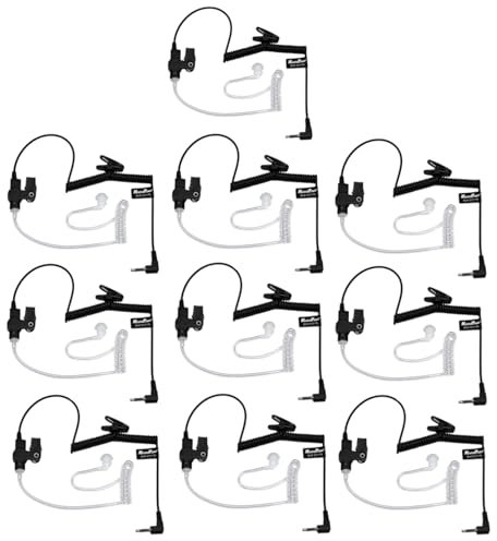 Maximalpower 3.5mm Surveillance Plug Coil Tube Earbud Audio Kit for Two-way Radios RH617-1 N x 10 pack