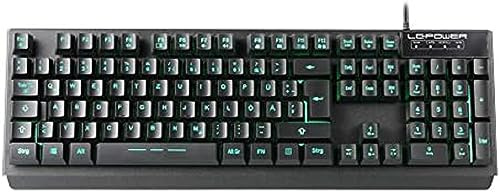 LC-POWER LC-KEY-4B-LED Mechanische Gaming-Tastatur | QWERTZ | USB | LED-Beleuchtung | Schwarzes Gehäuse | Kabelgebunden