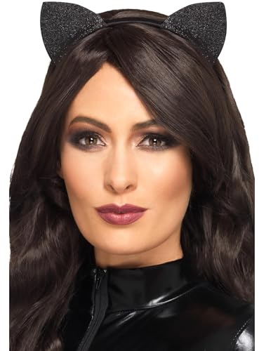 Glitter Vinyl Cat Ears, Black