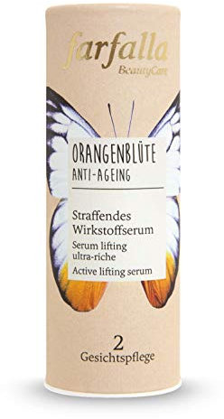 farfalla Orangenblüte Anti-Ageing straffendes Wirkstoffserum 15ml - Intensive Feuchtigkeitspflege zur Faltenreduzierung & Strahlender Teint - 100% zertifizierte Naturkosmetik