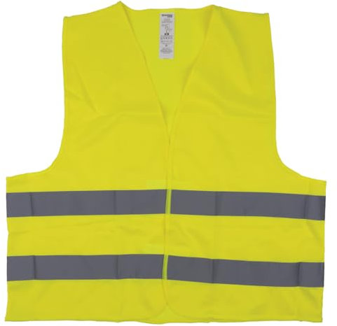 DONAU SAFETY Warnweste 360° Reflektierend Rundum Sicherheitsweste / 1 Stück Neon Gelb/Größe L/Waschbar Unfallweste Sicherheitsweste EN ISO 20471/ für Erwachsene, für Auto, Pkw, LKW (1er Pack)