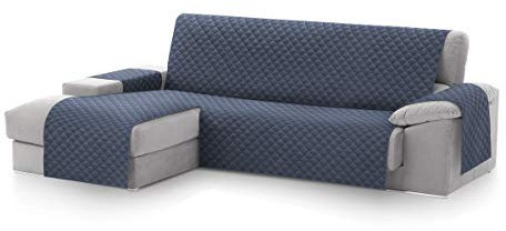 Textilhome Sofa Überzug MALU, Sofaüberwurf L Form Links, Sofaschutz Größe 240 cm, Couch Überzug Gepolstert, Sofaschoner SofaÜberwurf Schutzdecke, Universell, Haustierfreundlich, Blau