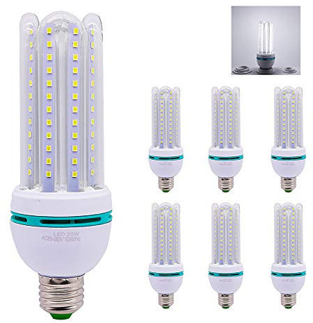 Chao Zan LED Lampe U-Form Glas Glühbirne 20 W ersetzt 200 W, AC 220 V E27, Kaltweiß (6000 Kelvin), Speichern 90% Energie,LED Energiesparlampe,6 er Pack