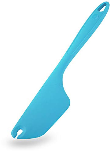 Kochblume Allzweckschaber | Premium-Silikon | Hitzebeständig | Spülmaschinenfest | Mit Aussparung für Teigreste an den Knethaken | 31cm | Farbe: türkis