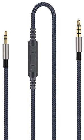 Audiokabel-Ersatz, kompatibel mit JBL Synchros S300 S300I S300a S500 S700 S400BT J56BT E40BT E30 E40 E50BT S400BT Kopfhörer und Samsung Galaxy Android mit integriertem Mikrofon und Lautstärkeregler