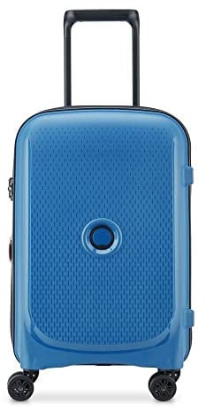 DELSEY Paris - Belmont Plus - Valise Cabine Rigide Extensible - 55x35x27cm - 39 litres - S - Bleu Zinc