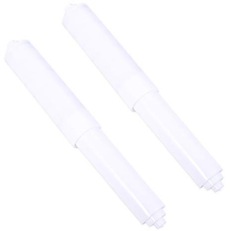 Opopark Toilet Paper Holder Roller 2 Pieces White Plastic Toilet Tissue Roll Holder Insert Spring Loaded Bathroom Replacement Roller