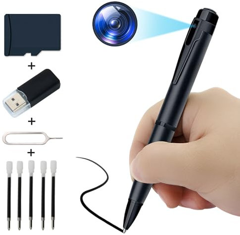 Spy Cameras Pen 1080P Hidden Camera 32GB Mini Security Camera with Motion Detection, Voice and Image Executive Multifunction Portable Surveillance Camera for Meetings, Lectures, Business