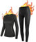 NOOYME Thermounterwäsche Damen Funktionsunterwäsche Damen Warm & Atmungsaktiv Funktionswäsche Damen Thermo Unterwäsche Dame Skiunterwäsche Damen, Schwarz-grau S