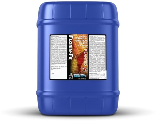 Brightwell Aquatics Florin-Fe Iron Supplement for Planted Aquariums – Dual-Action Iron Source for Plant Growth, Chlorophyll & Vibrant Foliage – Daily Dosing, 20L
