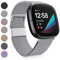 Faliogo Kompatibel Mit Fitbit Versa 3/4/Sense Armband, Edelstahl Metall Ersatzband Mit Magnetschloss, Groß Silber