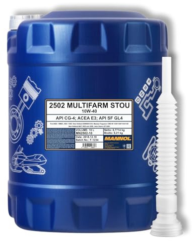 10L Mannol Motoröl Multifarm STOU 10W-40 + Schlauch