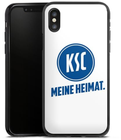Silikon Hülle kompatibel mit Apple iPhone X Case schwarz Handyhülle KSC Karlsruher SC Statement