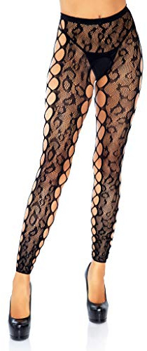 LEG AVENUE Damen-Strumpfhose aus Netzstoff im Schritt