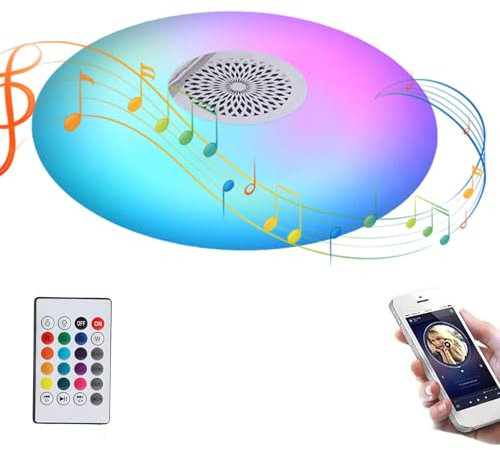 Altoparlante con Lampadina Wireless a LED Lampadina Musicale Intelligente RGB, Cambio Colore Base E27 con Telecomando per Feste, Casa, Decorazioni Natalizie di Halloween