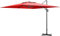 TANGZON 3M Cantilever Garden Parasol, Adjustable Patio Umbrella with Heavy Duty Cross Base, 360° Rotation Function and 4-Level Tilting System, Hanging Umbrella (Wine)