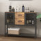 soges Buffet Meuble de Rangement Cuisine avec Tiroir, Étagère de Rangement, Armoire Latérale Armoire Accent Industrielle pour Cuisine, Salle de Manger, Salon, Noir et Marron Rustique