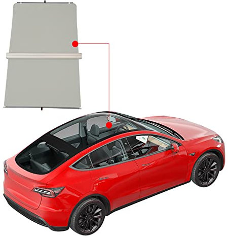 EZUNSTUCK Parasol de Techo corredizo de Vidrio para Tesla Model Y, sombreado y Aislamiento térmico, Almacenamiento rodante