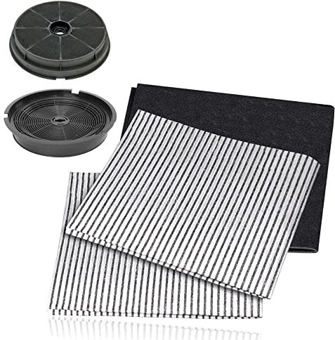 SPARES2GO Cooker Hood Filter Kit compatible with Cooke & Lewis CLVH60SS-C CLVH60W-C CLIH60-C Vent Extractor (Carbon Charcoal x 2 + Grease Filters)
