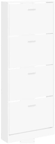 vidaXL Shoe Cabinet White 59x17x150 cm Engineered Wood