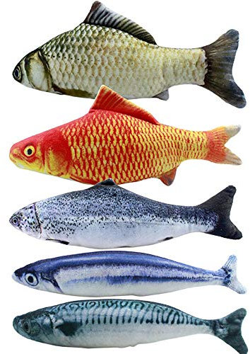 Voeecyttu 5 StüCke Katzen Minze Fisch Spielzeug für Katze 20 cm Katzen Spielzeug Katzen Fisch Kissen Katze Katzen Minze Spielzeug