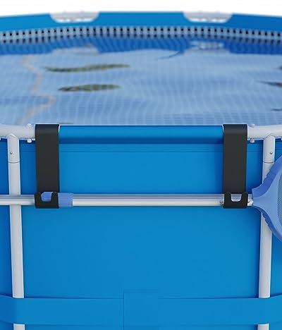 Carrie Box Kescher Halter Grau | 2 Halter | Halterung für Pool Kescher | Aufbewahrung Pool Zubehör | Aus Recyceltem Kunststoff