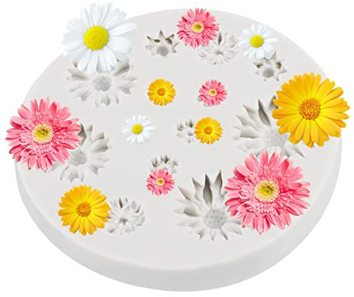 Moldes de silicona de grado alimenticio, molde de silicona reutilizable para dulces, girasol para dulces, chocolate, fondant, decoración de tartas, decoración de repostería