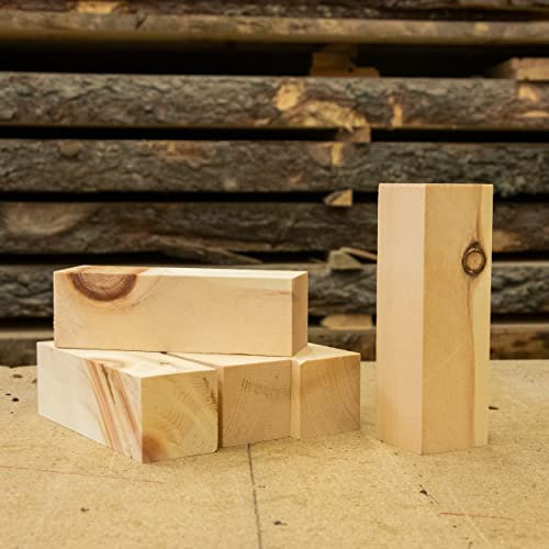 5 Stück Schnitzholz aus Zirbe, auch zum Drechseln | 16cm x 5cm x 5cm (LxBxH)