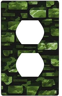 Panneau d'interrupteur imprimé camouflage militaire vert élégant et durable, idéal pour les zones résidentielles et commerciales