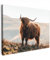 MuchoWow© Leinwandbild 80x60 cm Dekoration Wohnzimmer Bilder Aufhängen Wall Decoration Living Room Wohnungs Deko Moderne Schottisches Hochlandrind - Highland Cow - Tiere - Landschaft - Kuh