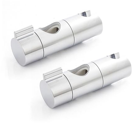 2 Stk Duschbrause Halterung, Duschkopfhalter für Gleitstange Verstellbar 19-25mm, Duschhalterung Ohne Bohren, Handbrause Halter, 360° Drehbar Brausehalter, Duschkopfhalterung für duschstange