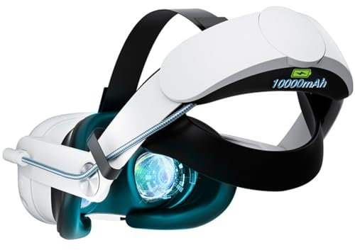 VR Adjustable Headstrap for Meta Quest 3, Elite Strap with 10000mAh Battery for Meta Quest 3 Charging, Head Strap Enhanced Support for VR Headset Quest 3 Accessories