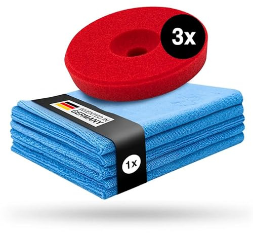 Liquid Elements Centriforce V2 Polierpads 125mm +5 Tücher, Rot, 3 Stück