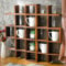 Suzile Übergroßes Kaffeetassen-Regal, Rustikales Holz, Schwebendes Kurio-Regal, Wandmontage, Schattenbox (22 Fächer, Rustikales Braun)