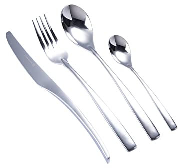Besteck-Sets, 4-teiliges Set, nordisches Besteck, Geschirr, Edelstahl, Geschirr-Set, Messer, Gabel, Löffel, Zero Waste, Besteck-Set, Küchenlöffel-Set, Geschenk (Farbe: 4 Stück)