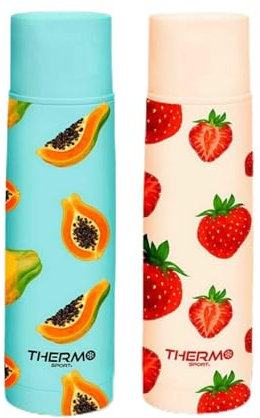 ThermoSport Termo de Viaje Frutas Acero Inoxidable 500 ml (12 Unidades)