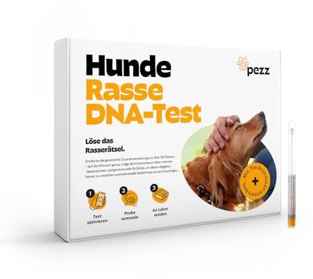 PEZZ DNA Test für Hunde zur Rassebestimmung | Mehr als 350 Rassen inkl. Stammbaum über Generationen | Laborauswertung inkl. FCI-Einteilung | gratis Labor-Versand