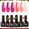 LKEE Nail Gel Polish- Pastel Nail Polishes Set 6 (Pink)