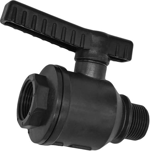 MegaHaustechnik Kugelhahn aus Kunststoff PP 1 Zoll DN25 IG x AG Innengewinde und Außengewinde Druck PN10 Bar Trinkwasser geeignet Anschluß Verschraubung Bewässerung Absperr Ventil Hahn