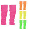 80er 90er Damen Beinwärmer Stulpen Legwarmers Neon Strümpfe Gestrickte,4 Stück Bein Stulpen Schweißband Set, Aerobic Kostüm Accessoires für Karneval Mottoparty Tanzen (Rose Gelb Grün Orange)