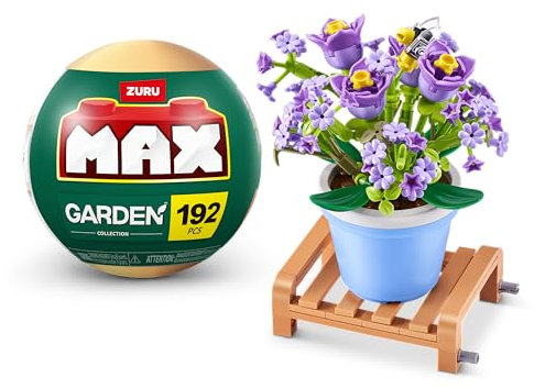 Colección de bloques de construcción MAX Premium Garden (Gypsophila Paniculata, 1 cápsula) de ZURU(hasta 233 piezas; 6 diseños para coleccionar)
