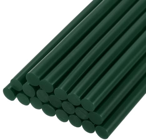 QUARKZMAN 20pz Stick Colla a Caldo per Pistola Colla a Caldo 7mm x 100mm/0,27 x 4 Mini Bastoni di Colla a Caldo Adesiva Verde Scuro
